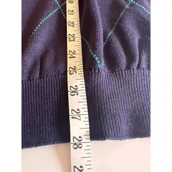 Vintage Nick Faldo Pringle navy blue long sleeve golf sweater size large - Picture 13 of 14
